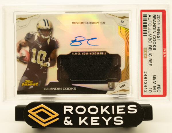 2014 Topps Finest Brandon Cooks Auto Jumbo Relic Refractor PSA 10