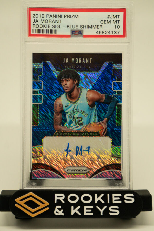 2019 Panini Prizm Basketball Ja Morant Rookie Sig. - Blue Shimmer PSA 10